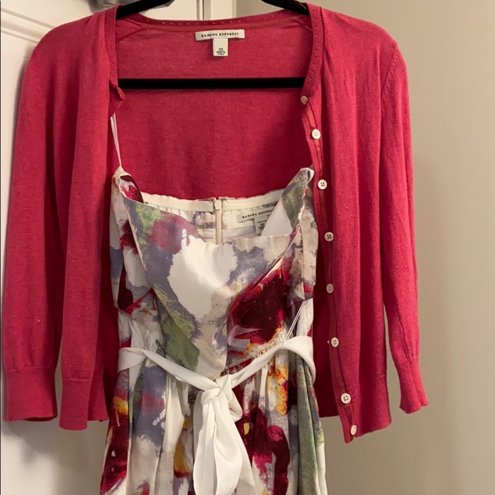 Banana Republic Strapless Dress & Cardigan